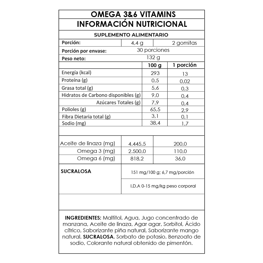 Vitamina Omega 3&6 aceites esenciales 1mes - GumiBears