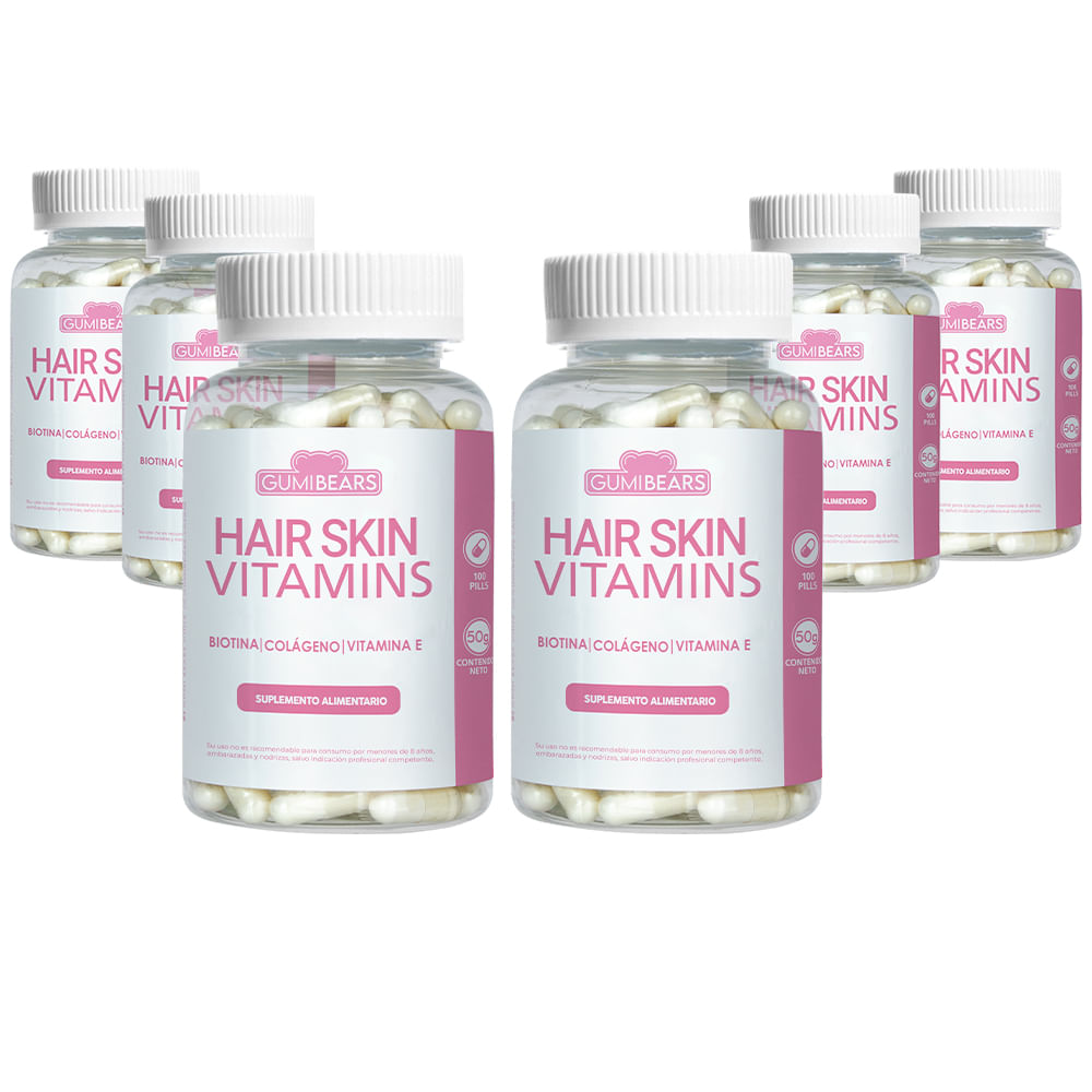 Vitaminas Hair&Skin Colágeno-Biotina 6un - GumiBears