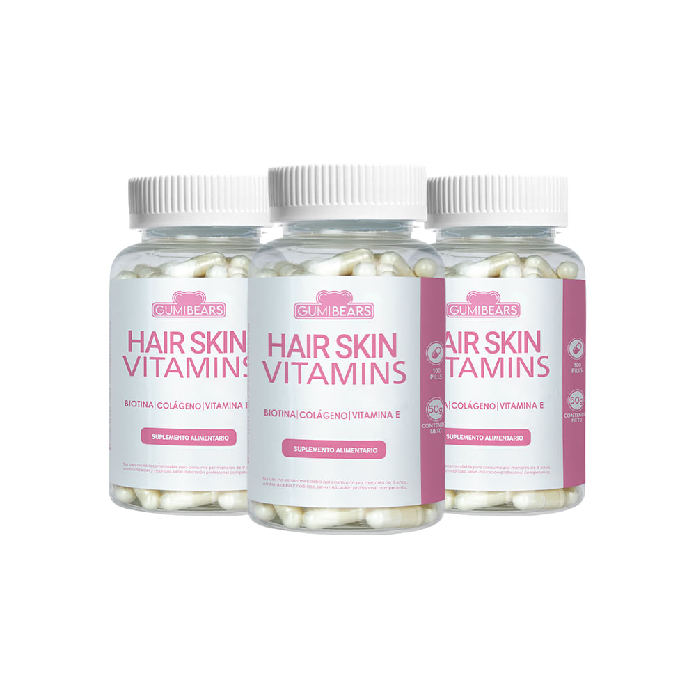 Vitaminas Hair&Skin Colágeno-Biotina 3un - GumiBears