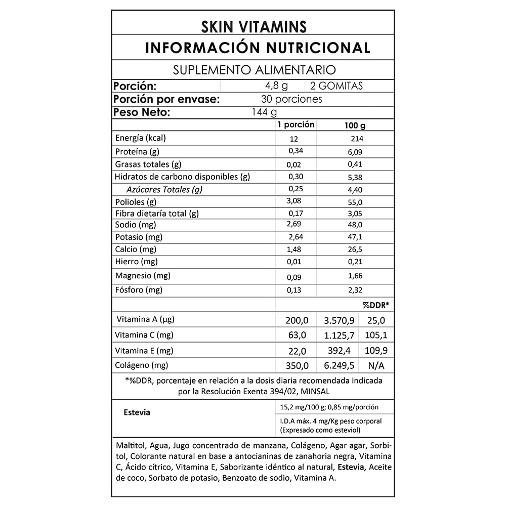 Vitaminas Skin Colágeno 6Meses - GumiBears