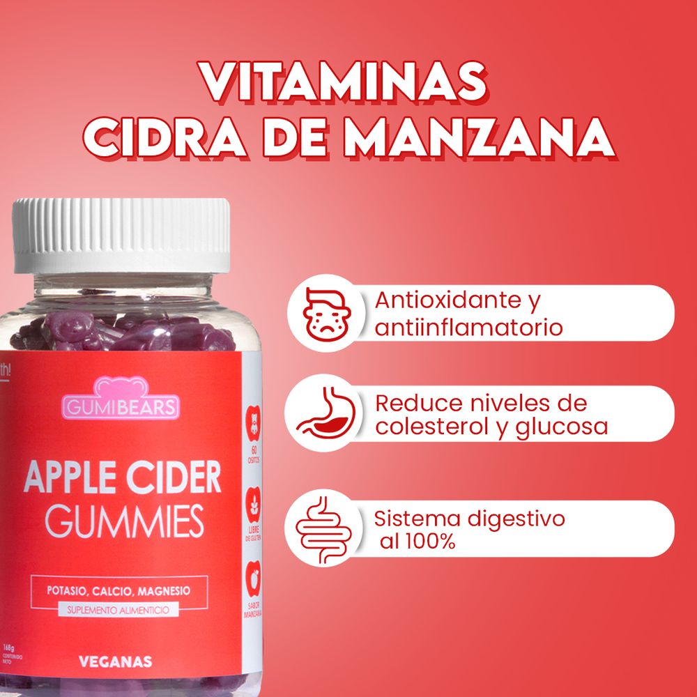 Pack Vitamina Apple Cider Tratamiento 6 meses - GumiBears