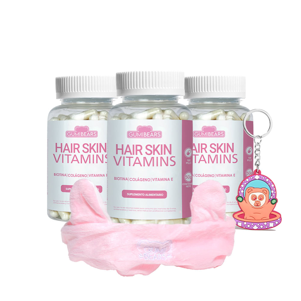 Vitaminas Hair&Skin Colágeno-Biotina 3un - GumiBears