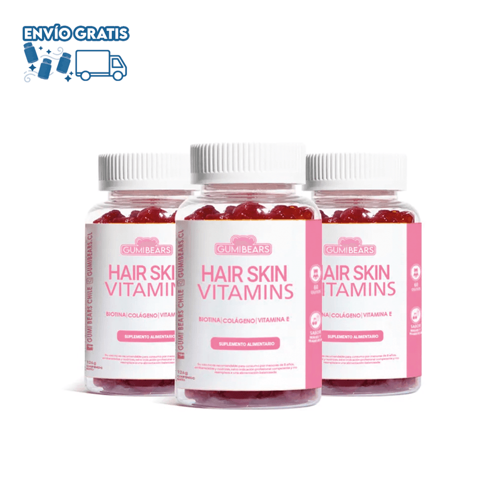Vitamina Hair+Skin-Biotina+Colageno 3 meses Gomita-Gumibears