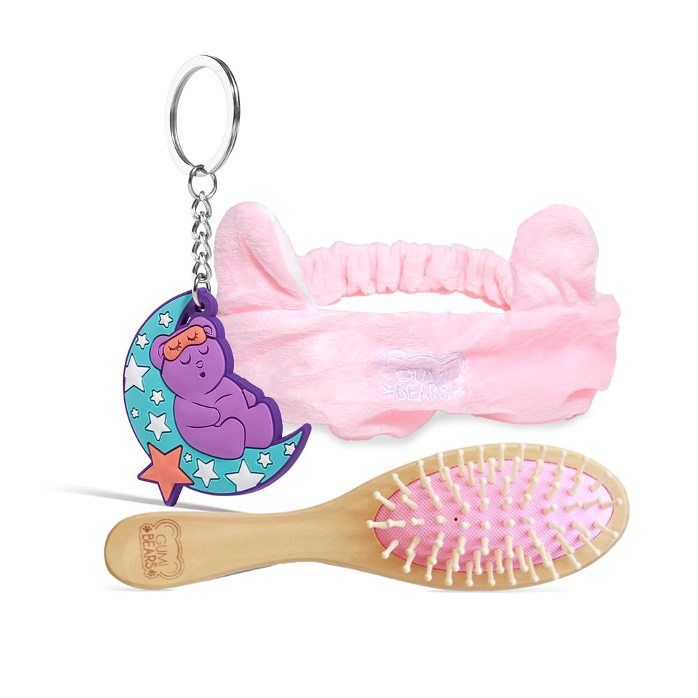 Regalo Cyber - Cepillo madera, Cintillo y Llavero - GumiBears