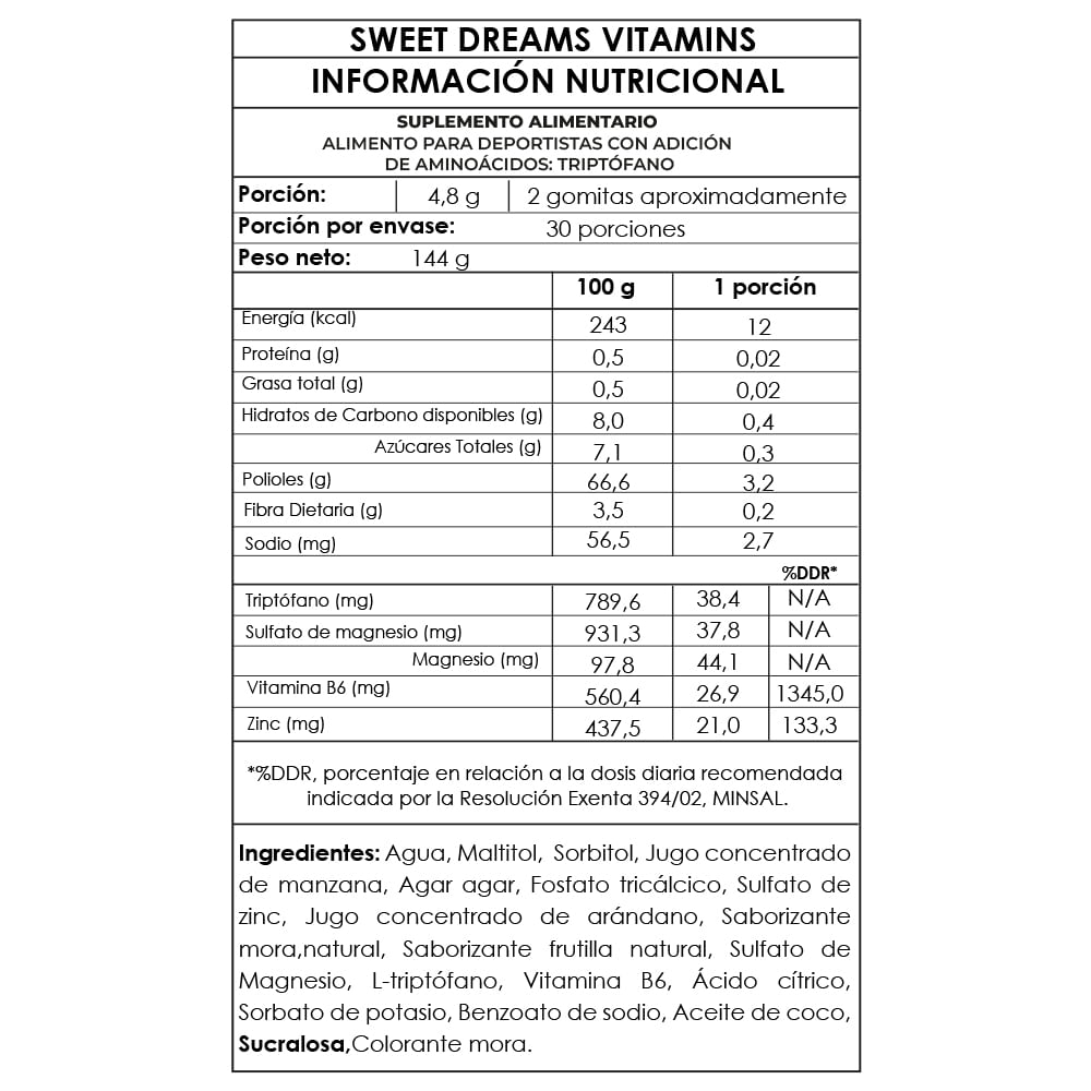 Vitaminas SweetDreams inductor del sueño 1Mes - GumiBears